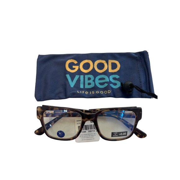 Life Is Good Blue Light Blocking Glasses Honora Brown Tortoise +0.00 Readers - Picture 3 of 7